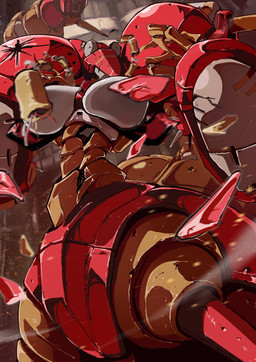 armband armor big_breasts bracelet breasts claws cybernetics damage female jewelry long_fingers machine red_armband red_armor sannbansenzitya solo spiked_bracelet spikes gunforce_ii irem chi_un-d animal_humanoid arthropod arthropod_humanoid centipede_humanoid cyborg humanoid myriapod myriapod_humanoid robot hi_res