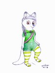 anthro clothing female footwear hair head_tuft smile socks solo tuft yordraw girl_scout absurd_res hi_res