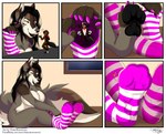 2018 absurd_res alst anthro canid canine canis claws clothing duo extreme_size_difference feet female foot_fetish foot_focus foot_play footwear footwear_only hi_res hyena macro macro_anthro macro_female male male/female mammal menzo mexican_wolf micro mostly_nude pawpads paws size_difference sock_fetish socks socks_only soles thaismotosuwa toe_claws toes wolf