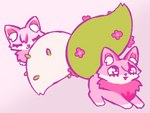 ambiguous_gender duo feral flower fur open_mouth open_smile pink_body pink_fur plant plant_tail smile white_body white_fur yakkotsuki canid canine fox mammal hi_res