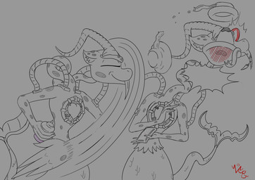 anthro breaking duo electronics headgear headphones headset male music phone slap slapping_self sinyap mythology western_zodiac capricorn_(zodiac) sinyap_(character) aquatic bovid caprine mammal mancubus mancubus_(doom) mythological_creature mythological_marine sea_goat absurd_res comic hi_res