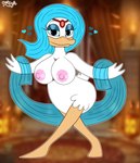 accessory anthro avian_butt belly_dancer big_breasts breasts clothing dancing female headband heart_symbol nipples pink_nipples public public_nudity silk_clothing solo translucent translucent_clothing undressing colty8 a_good_time_for_a_dime disney daisy_duck anatid anseriform avian bird duck absurd_res hi_res