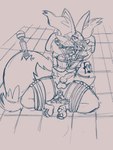 after_sex animal_genitalia ball_gag bdsm blush bodily_fluids bondage bound breath canine_genitalia cum cum_in_ass cum_inside dripping exposed fluffy fluffy_tail front_view gag genital_fluids genitals hitachi_magic_wand kerchief lying male muzzle_(object) muzzled on_back paws pokeball restraints rope rope_bondage sex_toy solo tail vein vibrator wand_vibrator inkdoll nintendo pokemon braixen canid canine fox generation_6_pokemon humanoid mammal pokemon_(species) 3:4 hi_res