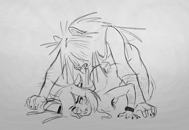 anthro ass_up bodily_fluids doggystyle drooling duo female from_behind_position male male/female saliva saliva_string sex simple_background rattfood morgan_(rattfood) mammal murid murine rat rodent monochrome