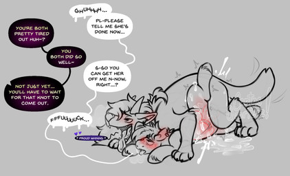 ambiguous_gender ambiguous_penetration animal_genitalia animal_penis begging begging_for_mercy belly_blush blush bodily_fluids body_blush breath canine_genitalia canine_penis cervical_penetration cum cum_in_vagina cum_inflation cum_inside cum_while_penetrated dialogue drool_on_face drooling duo ejaculation excessive_cum excessive_genital_fluids exhausted fatty_humps female female/female feral feral_on_feral from_behind_position gender_nonconforming genital_fluids genitals gynomorph inflation internal intersex intersex/female knot knotted_penis knotting mounting off-screen offscreen_character panting penetration penis pinned pinned_by_body pinned_to_ground pleased pleased_expression proud questionable_consent saliva sex sex_after_cumming shaking shaking_legs sheath speech_bubble spread_legs spreading stuck_knot tail tail_motion tailwag tired twitching uncomfortable_pose uterus whining x-ray_view captnsquarterz hasbro my_little_pony nightbird_(captnsquarterz) bullet_(captnsquarterz) calliope_(calliopestarre) fan_character canid canine canis equid equine horse hybrid mammal maned_wolf pony unknown_species wolf hi_res sketch trans_(lore) trans_woman_(lore)