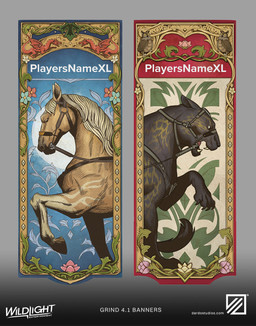 2_horns 4_toes ambiguous_feral ambiguous_gender banner beak beak_closed bent_leg black_beak black_body black_claws black_fur black_tail black_teeth blonde_mane blue_flower breath_powers bridle brown_body brown_feathers brown_fur brown_hooves brown_wings claws company_logo company_name elemental_manipulation empty_eyes extreme_size_difference fangs feathers feet feral fire fire_breathing fire_manipulation flower fluffy fluffy_tail folded_wings fur gradient_background group hooves horn larger_ambiguous larger_feral light long_neck long_tail looking_at_viewer mane medium_mane membrane_(anatomy) membranous_wings mouth_closed multicolored_body multicolored_fur number open_mouth orange_eyes paws plant red_flower red_horn red_membrane red_spines red_tail red_tongue reins simple_background size_difference smaller_ambiguous smaller_feral star tail teeth text toe_claws toes tongue unguligrade wings mariana_livraes highguard_(game) mythology avian bird dragon equid equine felid horse mammal mythological_creature mythological_scalie owl pantherine scalie winged_dragon 2026 colored concept_art digital_drawing_(artwork) digital_media_(artwork) english_description english_text hi_res lighting multiple_images official_art shaded url