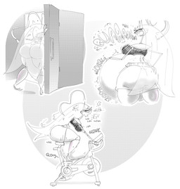 anthro appliance belly big_belly big_butt burping butt exercise_bike female fridge huge_belly hyper hyper_belly kitchen_appliance onomatopoeia overweight pokemorph rumbling_stomach simple_background solo sound_effects text thick_thighs white_background wide_hips blahblah866 nintendo pokemon phera_(blahblah866) arthropod generation_7_pokemon pheromosa pokemon_(species) ultra_beast 2023 digital_media_(artwork) hi_res