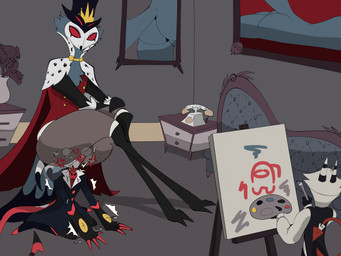 amogus anthro big_butt bodily_fluids body_worship butt butt_sniffing butt_worship clothing crown detailed_background electronics facesitting formal_clothing formal_wear fur furniture grey_body grey_fur grey_hair group hair hat headgear headwear horn male male/male musk nude painting_(object) phone red_body red_skin short_hair sitting sitting_on_another smelly smelly_butt sniffing sofa sweat sweaty_butt top_hat trio white_face white_hair crocuta_county ambient_among_us among_us hellaverse helluva_boss innersloth blitzo_(helluva_boss) crewmate_(among_us) pringles_(helluva_boss) stolas_(helluva_boss) avian avian_demon bird demon imp owl owl_demon hi_res