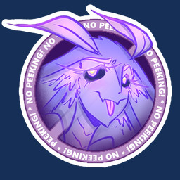 ambiguous_gender antennae_(anatomy) anthro censor_bar circle_background dark_sclera mischievous_smile multicolored_eyes purple_body smile solo sticker tongue tongue_out fanimal_creations the_weight_of_scales aether_(the_weight_of_scales) animal_humanoid arthropod arthropod_humanoid humanoid insect insect_humanoid lepidopteran lepidopteran_humanoid moth_humanoid 1:1 absurd_res alpha_channel hi_res