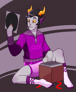 biped bodily_fluids clothed clothing diaper footwear genital_fluids gift holidays male pantsless pantsless_humanoid pantsless_male socks solo unclean_diaper urine used_diaper wearing_diaper wet_diaper wetness_indicator yellow_sclera zee-rage-man christmas homestuck ms_paint_adventures cronus_ampora alien humanoid troll_(homestuck) 2015 digital_drawing_(artwork) digital_media_(artwork)