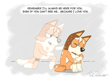 anthro asymmetrical_coloring asymmetrical_ears bodily_fluids brown_body brown_fur brown_nose cheek_tuft comforting crying curled_up dialogue dipstick_tail duo facial_tuft female fetal_pose fluffy fluffy_legs fluffy_tail freckled_face freckles fur gloves_(marking) half-closed_eyes hugging_knees leg_markings markings narrowed_eyes on_model open_mouth open_smile orange_body orange_fur purple_background red_tongue sad simple_background sitting smile socks_(marking) spots spotted_body spotted_fur tail tail_markings tan_body tan_fur tears teeth text tongue tuft dogdrawler bluey_(series) chilli's_mum_(bluey) chilli_heeler australian_cattle_dog canid canine canis cattledog domestic_dog ghost herding_dog mammal pastoral_dog spirit 2024 english_text daughter_(lore) mother_(lore) mother_and_child_(lore) mother_and_daughter_(lore) parent_(lore) parent_and_child_(lore) parent_and_daughter_(lore)
