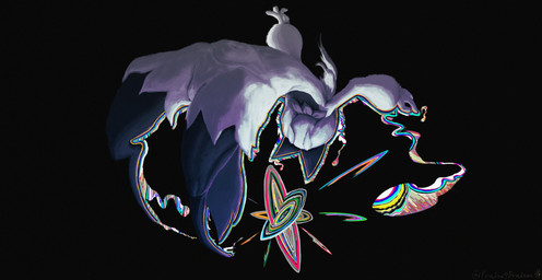 abstract_art abstract_background anthro biped black_background black_body black_fur black_mask fur pawpads simple_background solo white_body white_ears white_fur halfbaked-hope nintendo pokemon generation_9_pokemon meowscarada pokemon_(species) 2025 absurd_res digital_media_(artwork) digital_painting_(artwork) hi_res painting_(artwork) signature