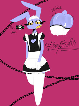 annoyed anthro big_butt butt butt_jiggle caine_censorship censor_bar chain clothing eyelashes eyeshadow female heart_symbol jiggling legwear long_eyelashes maid_headdress maid_uniform makeup male motion_lines narrowed_eyes thigh_highs uniform yosoybonfie glitch_productions the_amazing_digital_circus jax_(tadc) lagomorph leporid mammal rabbit 3:4 absurd_res hi_res