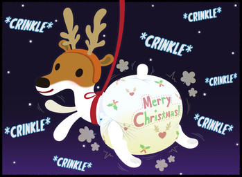 bodily_fluids clothed clothing diaper female feral genital_fluids holidays solo unclean_diaper urine used_diaper wearing_diaper wet_diaper tenerius christmas olive_(olive_the_other_reindeer) canid canine canis domestic_dog mammal hi_res