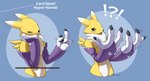 anthro clawed_fingers claws clothing female growth hand_expansion hand_fetish hand_focus handpaw handwear paws solo surprise surprised_expression transformation badroy bandai_namco digimon canid digimon_(species) mammal renamon