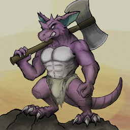 abs angry anthro axe barazoku barbarian biceps big_bulge big_muscles bottomwear bulge claws clenched_teeth clothing countershade_torso countershading horn loincloth male melee_weapon muscular muscular_anthro muscular_male pecs teeth text weapon elhaz nintendo pokemon generation_1_pokemon nidoking pokemon_(species) 1:1 absurd_res english_text hi_res