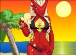 anthro anthrofied avian beach bikini bird blaziken breasts censored clothed clothing dessert detailed_background evening female food generation_3_pokemon ice_cream mosaic_censorship navel nintendo non-mammal_breasts outside pikanjo plant pokemon pokemon_(species) pokemon_snap_xxx pokemorph pubes sand seaside skimpy sky solo sun swimwear tight_clothing tree water