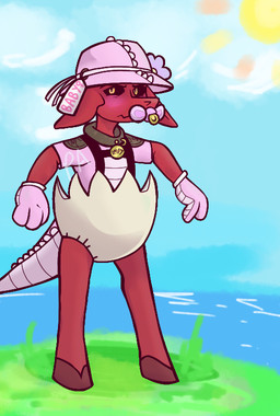 ageplay anthro clean_diaper clothed clothing collar daycare diaper gatorwaders handwear humiliation infantilism mittens object_in_mouth pacifier pacifier_in_mouth red_body roleplay solo wearing_diaper wiprogress dakota_(wiprogress) demon imp nonbinary_(lore)