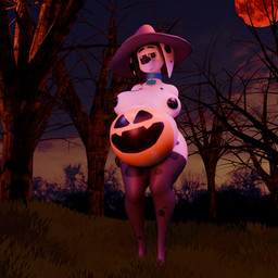 anthro big_breasts black_clothing black_footwear black_high_heels black_nipples bodypaint breasts clothing collar female female_anthro footwear fur hand_on_hip hat headgear headwear high_heels huge_breasts huge_hips legwear light looking_at_viewer markings moon moonlight mostly_nude navel nipples pregnant red_moon shoes solo spots spotted_body white_body white_fur wide_hipped_female wide_hips witch_hat fharen 101_dalmatian_street 101_dalmatians disney delilah_(101_dalmatians) canid canine canis dalmatian domestic_dog mammal 1:1 3d_(artwork) digital_media_(artwork) hi_res