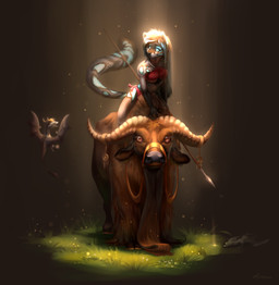 anthro black_nose blue_eyes brown_eyes clothed clothing female feral fur glowing glowing_eyes group hair horn light long_hair melee_weapon nude polearm ridged_horn riding simple_background spear standing straddling sunlight tail tan_body tan_fur weapon white_hair akineza european_mythology mythology domestic_cat dragon felid feline felis mammal mythological_creature mythological_scalie scalie western_dragon hi_res