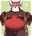 anthro balls belly black_nose blush brown_body flaccid foreskin genitals humanoid_genitalia humanoid_hands humanoid_penis kemono male moobs navel nipples overweight overweight_male penis question_mark red_body small_penis solo young ptcmtr lifewonders tokyo_afterschool_summoners zhurong_(tas) ailurid mammal red_panda 2022 hi_res