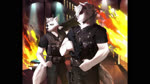 anthro duo fire gun male ranged_weapon weapon amarihel rigellapererali arctic_wolf canid canine canis mammal wolf 16:9 animated hi_res short_playtime sound webm widescreen