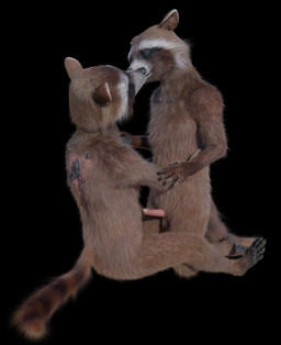 anthro balls clone duo fur genitals male male/male nude penis rasterraccoon disney guardians_of_the_galaxy marvel rocket_raccoon mammal procyonid raccoon 3d_(artwork) digital_media_(artwork) hi_res