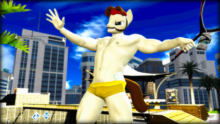 anthro beard body_hair chest_hair clothing facial_hair male muscular muscular_male nipples smile solo sport swimming_trunks swimwear tail tennis sky_chaser hasbro my_little_pony ace_(mlp) equid equine horse mammal pony 16:9 3d_(artwork) digital_media_(artwork) hi_res source_filmmaker_(artwork) widescreen