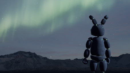 anthro aurora_(phenomenon) machine male night solo loganboi127 splinks_(modeler) five_nights_at_freddy's scottgames bonnie_(fnaf) animatronic lagomorph leporid mammal rabbit robot 16:9 3d_(artwork) digital_media_(artwork) hi_res widescreen