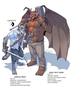 5_fingers 5_toes anthro back_wings barefoot claws clothed clothing duo feet fingers humanoid_feet humanoid_hands male membrane_(anatomy) membranous_wings muscular muscular_anthro muscular_male plantigrade standing text toes topless topless_anthro topless_male wings berububs mythology canid canine mammal mythological_canine mythological_creature vampire werecanid werecanine werecreature werewolf 2023 colored english_text hi_res signature