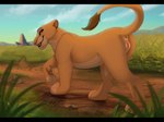 animal_genitalia animal_pussy anus black_bars detailed_background feline_genitalia feline_pussy female feral fur genitals looking_at_viewer looking_back looking_back_at_viewer pride_rock pridelands pussy raised_tail rear_view solo tail tail_tuft text tuft hailberry disney the_lion_king sarabi_(the_lion_king) felid lion mammal pantherine 2022 letterbox