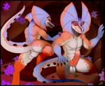 animal_genitalia anthro anthrofied anus backsack balls biped erection genital_slit genital_slit_balls genitals kneeling knot looking_at_viewer male muscular muscular_anthro muscular_male nude open_mouth penis solo bubble_kitten17 capcom monster_hunter bird_wyvern jaggi monster scalie hi_res