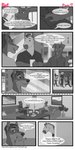 1:2 adam_(xenoforge) alejandro_(xenoforge) anthro beverage bird_dog blush bulge canid canine canis clothed clothing coffee comic conditional_dnp david_(xenoforge) dialogue digital_drawing_(artwork) digital_media_(artwork) dobermann domestic_dog draft_horse english_text equid equine fjord_horse fur group hi_res horse hunting_dog labrador male male/male mammal pinscher retriever simple_background text url xenoforge
