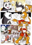 a_seated_night anthro bear better_late_than_never blue_eyes comic daigaijin dialogue dreamworks english_text felid female giant_panda kung_fu_panda male mammal master_po_ping master_tigress painting_(artwork) pantherine red_eyes slightly_chubby stripes tail text tiger traditional_media_(artwork) watercolor_(artwork)