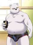 anthro belly black_nose bulge can clothing container eyewear fur humanoid_hands kemono male moobs navel overweight overweight_male solo sunglasses underwear white_body white_fur o96657637 odd_taxi sekiguchi_(odd_taxi) bear mammal polar_bear ursine 2021 hi_res