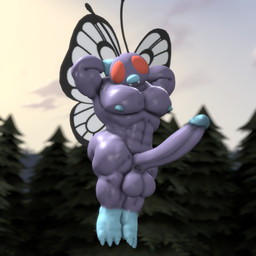 abs antennae_(anatomy) anthro balls big_balls big_butt big_penis butt erection exhibitionism flexing flying genitals huge_penis humanoid_genitalia humanoid_penis hyper hyper_genitalia hyper_penis long_penis male muscular muscular_anthro muscular_male nipples non-mammal_balls non-mammal_nipples pecs penis pokemorph presenting purple_body purple_penis red_eyes showing_off_muscles solo thick_thighs wings logdoesrenders kabalmystic_(modeler) nintendo pokemon animal_humanoid arthropod arthropod_humanoid butterfly butterfree generation_1_pokemon humanoid insect lepidopteran pokemon_(species) 1:1 3d_(artwork) digital_media_(artwork) hi_res source_filmmaker_(artwork)