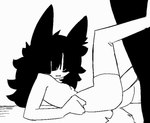 ambiguous_penetration anthro black_hair breasts clenched_teeth duo female from_front_position hair male male/female penetration sex small_breasts teeth white_body virteil animated monochrome