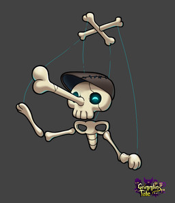 3_fingers ambiguous_gender ambiguous_humanoid blue_eyes bone brown_clothing brown_hat brown_headwear clothing cracks fingers glowing glowing_eyes grey_background handpaw hat hat_only headgear headgear_only headwear headwear_only legless light long_nose mostly_nude no_eyebrows not_furry nude_ambiguous nude_humanoid paws seam_(sewing) simple_background skeleton solo string teeth text white_body inkarat_mittongtare grimmlins_tale animated_skeleton bonocchio grimmlin humanoid undead 2022 absurd_res clip_studio_paint_(artwork) colored digital_drawing_(artwork) digital_media_(artwork) english_description english_text full-length_portrait hi_res lighting official_art portrait shaded
