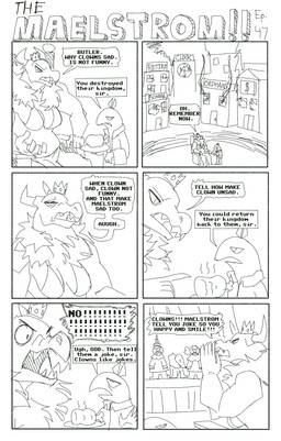 6_panel_comic ambiguous_gender anthro bra building butler clothing clown dialogue fire food group male male_anthro meat pelvic_curtain sharp_teeth speech_bubble teeth text underwear funcomicslol mythology aquatic dragon human mammal mythological_creature mythological_scalie pinniped scalie absurd_res comic english_text hi_res monochrome