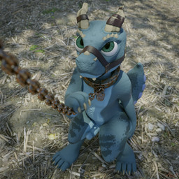 anthro bdsm blue_penis bondage bound buckle chain claws collar dirt erection genitals horn leather male metal muzzle_(object) muzzled penis rope rust snout veo toren kobold lizard reptile scalie 1:1 2019 3d_(artwork) digital_media_(artwork) hi_res
