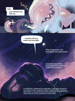 2_panel_comic beach black_text dialogue duo heart_symbol holding_another intersex lying male moon night on_back on_lap open_mouth open_smile pink_body sand sharp_teeth sitting sky smile speech_bubble star tail teeth tentacles text translucent translucent_body translucent_tail translucent_tentacles white_body rurupo aquatic aquatic_gastropod clione gastropod human humanoid mammal mollusk sea_angel sea_slug slug 2026 absurd_res comic english_text hi_res herm_(lore)