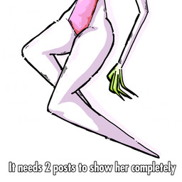 breasts clothing electronics female for_a_head green_fingers humor larger_female long_arms long_fingers machine medium_breasts pink_body pink_clothing screen screen_face size_difference small_waist solo television text thin_arms thin_legs alberto_omega fan_character salat_finger humanoid object_head robot screen_head tv_head 1:1 meme