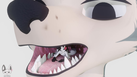 anthro duo male male/male micro micro_prey mouth_shot neck_bulge open_mouth oral_vore size_difference swallowing uvula vore kris-kawaii beastars legoshi_(beastars) x_(kris-kawaii) canid canine canis lagomorph leporid mammal rabbit wolf 16:9 3d_(artwork) 3d_animation animated digital_media_(artwork) hi_res no_sound short_playtime widescreen