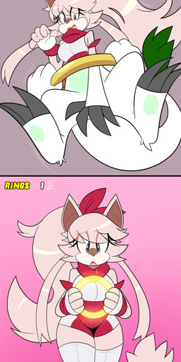 5_fingers accessory after_transformation anthro breasts clothing covering covering_crotch disembodied_hand duo female fingerless_gloves fingers furgonomics gloves grey_background handwear holding_ring hoop_transformation kerchief neckerchief neckwear open_mouth simple_background species_transformation surprised tail tail_accessory transformation la-frugele sega sonic_the_hedgehog_(series) fan_character tuli_(metrohunter) dipodid jerboa mammal rodent 2024 absurd_res digital_media_(artwork) hi_res