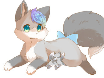 accessory blue_eyes blue_hair bow_(feature) bow_accessory bow_ribbon female feral fur furgonomics grey_body grey_fur hair lying on_front plushie ribbons simple_background solo tail tail_accessory tail_bow tail_ribbon toony white_background white_body white_fur young young_feral hauhau_mg canid canine canis mammal wolf 2015 4:3 hi_res