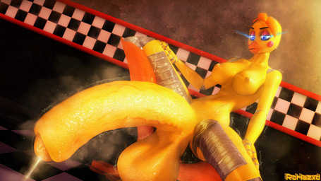 anthro aroused balls beak big_balls big_penis bodily_fluids breasts crossgender crouching cum ftg_crossgender fti_crossgender genital_fluids genitals gynomorph huge_balls huge_penis hyper intersex leaking machine penis pose solo sweat throbbing throbbing_penis wet wet_body wet_penis rohaz disembowell_(modeler) red-eye_(modeler) five_nights_at_freddy's five_nights_at_freddy's_2 scottgames toy_chica_(fnaf) avian bird chicken galliform phasianid robot robot_anthro 16:9 3d_(artwork) 4k absurd_res digital_media_(artwork) hi_res pinup source_filmmaker_(artwork) widescreen