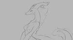 16:9 2020 anthro breasts digital_drawing_(artwork) digital_media_(artwork) dragon female grey_background horn looking_at_viewer monochrome mythological_creature mythological_scalie mythology nipples nude scalie simple_background smile smirk solo tail watsup widescreen