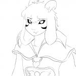anthro black_sclera clothed clothing fur horn long_ears male markings solo white_body white_fur haaru undertale undertale_(series) asriel_dreemurr_(god_form) boss_monster_(undertale) bovid caprine mammal 1:1 monochrome