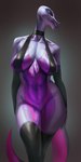 anthro armwear big_breasts breasts clothing female legwear navel non-mammal_breasts non-mammal_navel pokemorph purple_body purple_scales scales solo tail thick_thighs ventral_scales white_body white_scales wide_hips momo_fox nintendo pokemon generation_7_pokemon pokemon_(species) reptile salazzle scalie shiny_pokemon absurd_res hi_res