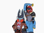 armor bonk_(sound_effect) clothing male onomatopoeia punch sound_effects suit text bear213 kuma nintendo pokemon anu fan_character generation_4_pokemon lucario pokemon_(species) 4:3 animated short_playtime